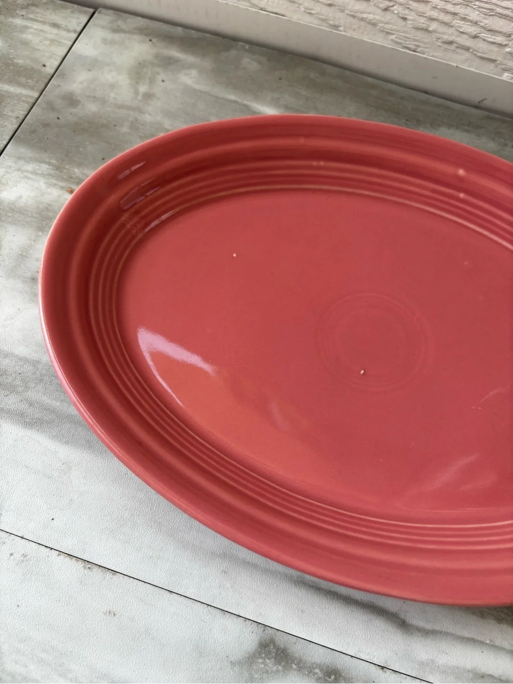 Fiestaware Pink 9.5” x 7” Oval Platter Tray Plate Kitchenware Dinnerware Classic